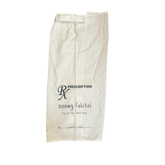 NEW! FUKITOL Rx Prescription, 500 MG Flour Sack Tea Towel White Black Funny Gag - Picture 7 of 10